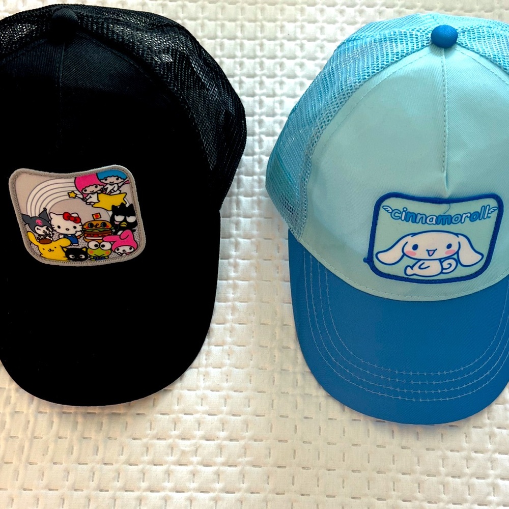 Trucker Hats. Hello Kitty & Cinnamoroll! 🩵🖤Like New Condition!